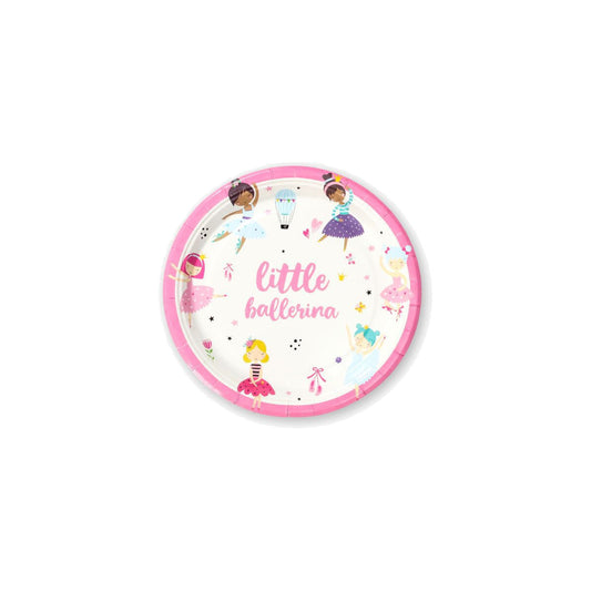 Set Vajilla Bailarinas y Unicornio: Platos 6 uds y Vasos 12 uds - Platos 18 cm