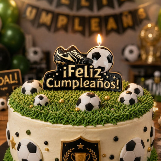 Vela Bota y Balón ¡Feliz Cumpleaños! 8,5 x 7,8 cm