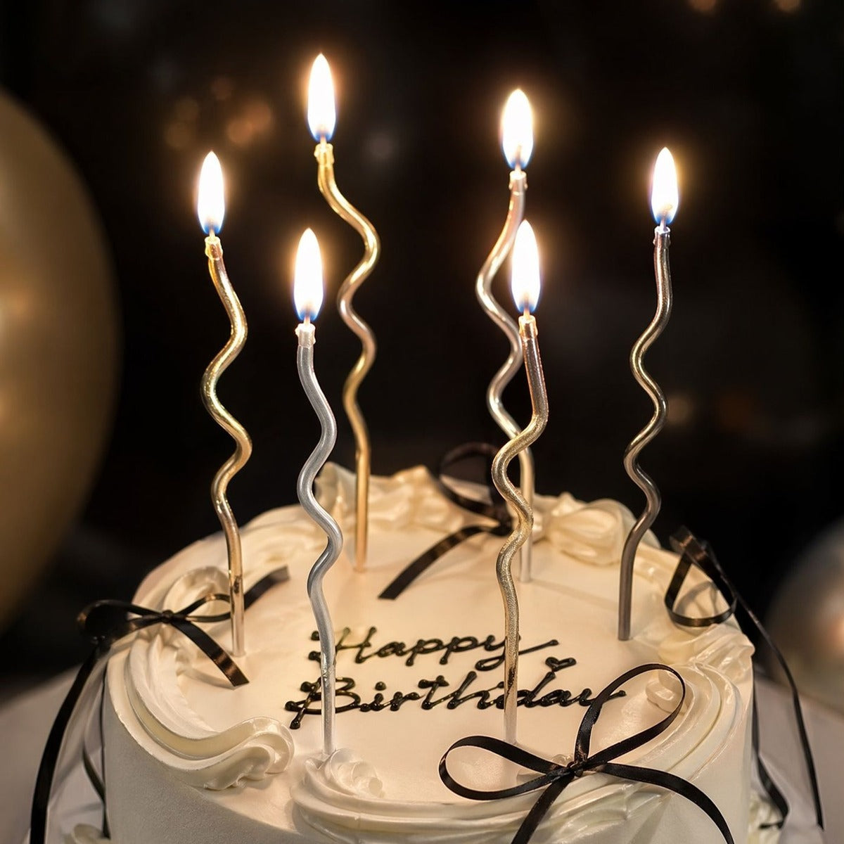 Velas Espiral Metalizadas Oro y Plata 12,7 cm 12 uds