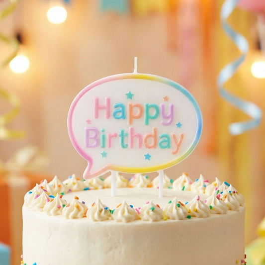 Vela Bocadillo Happy Birthday Pastel 7,5 x 6,5 cm