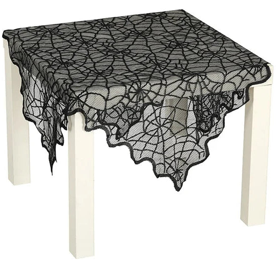 Mantel de Halloween Negro de Encaje 100 x 75 cm