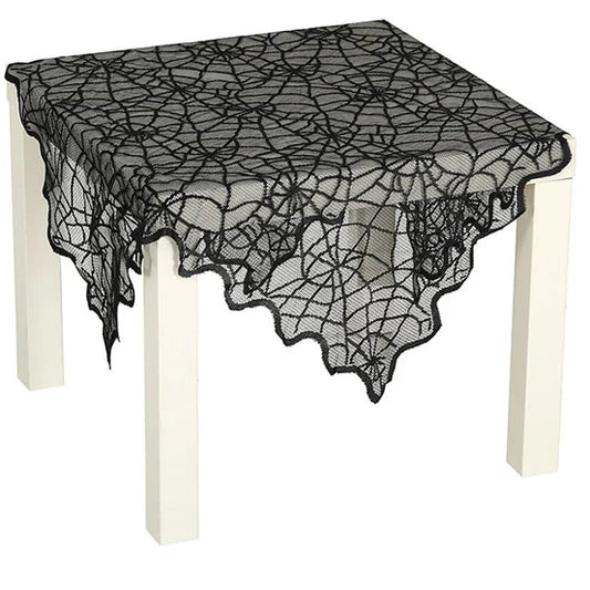 Mantel de Halloween Negro de Encaje 100 x 75 cm
